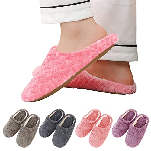 Pantoffeln Damen Winter, Hausschuhe Damen Warm Slipper Elegant Hüttenschuhe Flach Hausschlappen Rutschfest Winterschuhe Indoor Haushaltsschuhe Bequem Heimschuhe Plüsch Schlupfschuhe von Generic