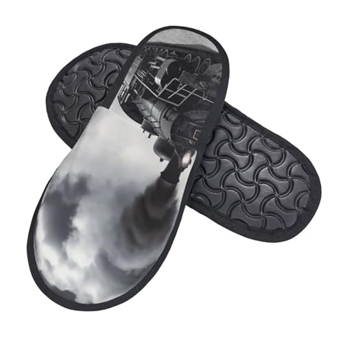 Pantoffeln Dampfzug Wolken Weiches Hausschuhe Rutschfeste Baumwolle Pantoffeln Für Weihnachten Draußen Winter L von Generic