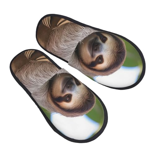 Pantoffeln Ein Faultier Auf Einem Ast Weiches Slippers Kunstalpaka Hausschuhe Für Weihnachten Unisex Schlafzimmer M von Generic