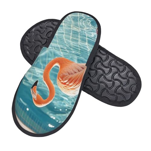 Pantoffeln Flamingo Und Schwimmbad Luxuriös Hauspantoffeln Bequeme Baumwolle Pantoffeln Für Unisex Weihnachten Draußen M von Generic