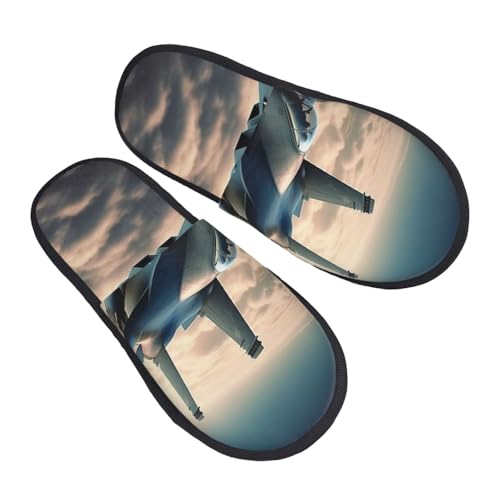 Pantoffeln Flugzeuge Kampfjets Rutschfeste Baumwolle Pantoffeln Scuff Hausschuhe Für Weihnachten Den Alltag Draußen M von Generic