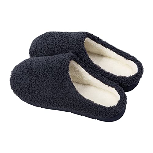 Pantoffeln Herren, Feste Sohle Hausschuhe Plüsch Filzpantoffeln Winter Modern Slippers Geschlossen Rutschfeste Schuhe Hüttenschuhe Unisex Gäste Hauspantoffeln Bequeme Herrenhausschuhe von Generic