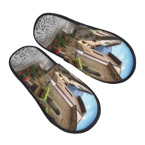 Pantoffeln Italienische Stadtstraße Weiches Hausschuhe Kunstalpaka Baumwolle Pantoffeln Für Schlafzimmer Weihnachten Draußen L von Generic