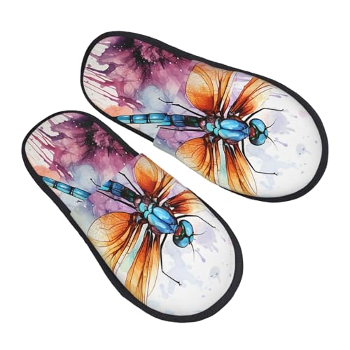 Pantoffeln Libellenmalerei Wärme Baumwolle Pantoffeln Weiches Hauspantoffeln Für Winter Unisex Den Alltag L von Generic