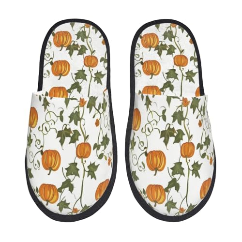 Pantoffeln Orange Pupkins Pflanzen Leichte Hausschuhe Wärme Slippers Für Unisex Draußen Weihnachten M von Generic