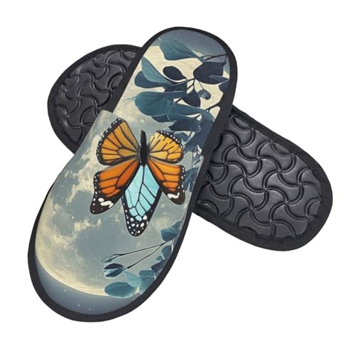 Pantoffeln Schmetterling Und Mond Scuff Slippers Luxuriös Hauspantoffeln Für Drinnen Den Alltag Weihnachten M von Generic