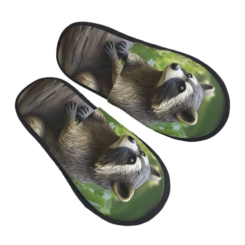 Pantoffeln Waschbärstatue Wärme Slippers Bequeme Hauspantoffeln Für Weihnachten Draußen Unisex L von Generic