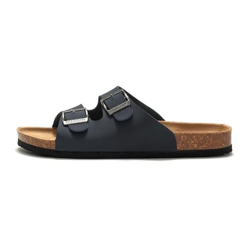 Pantolette Damen Herren Sommer Weich mit Kork-Fußbett Hausschuhe,Sandalen Mode Rutschfest In-Outdoor Soft Slipper Strandschuhe (Blau, EU Schuhgrößensystem, Erwachsene, Numerisch, M, 38) von Generic