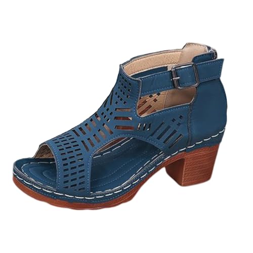 Pantoletten Damen Damen Sandalen Sommer High Heels Retro Römersandalen Blockabsatz Sandaletten Offene Zehe Freizeit Sommerschuhe Strandschuhe Pantoletten Damen Damen Sandalen Sommer High Heels Retro Römersandalen Blockabsatz Sandaletten Offene Zehe Freizeit Sommerschuhe Strandschuhe von Generic