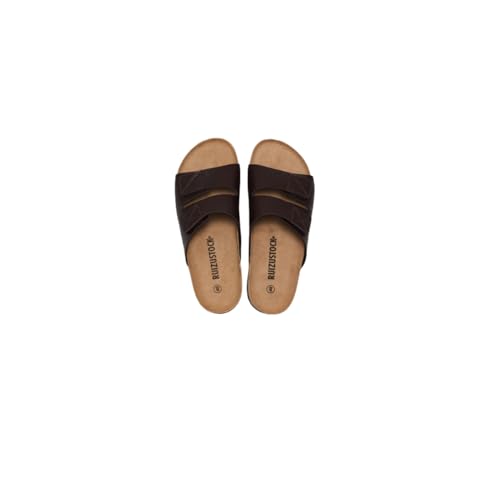 Pantoletten Damen Herren Leder Weich mit Kork-Fußbett Hausschuhe,Slipper Mode In-Outdoor Strandschuhe mit Klettverschluss (Braun, Erwachsene, 40, Numerisch, EU Schuhgrößensystem, M) von Generic