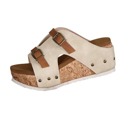 Pantoletten Damen Plateau Keilsandalen Verstellbaren Sandalen Offenem Zehenbereich Plateau-Sandalen Leicht Bequem Sommerschuhe Vintage Clogs Sommer Hausschuhe Strand Römersandalen Pantoletten Damen Plateau Keilsandalen Verstellbaren Sandalen Offenem Zehenbereich Plateau-Sandalen Leicht Bequem Sommerschuhe Vintage Clogs Sommer Hausschuhe Strand Römersandalen von Generic