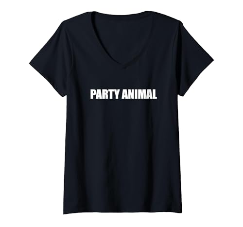 Partytier T-Shirt mit V-Ausschnitt, Damen, Schwarz, XL von Generic