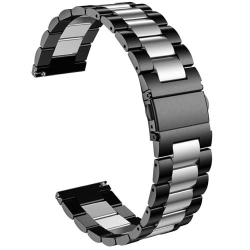 Passend für Casio MDV106-1AV Uhrenarmbänder für Herren, 22 mm Edelstahl, Schnellentriegelung, Ersatzarmband für Casio MDV-106 Serie (Schwarz/Silber) von Generic