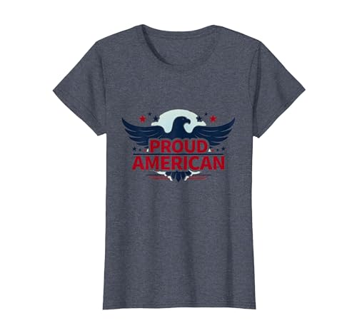 Patriotische USA-Flagge für Herren T-Shirt, Damen, Blau Meliert, XS Patriotische USA-Flagge für Herren T-Shirt, Damen, Blau Meliert, XS von Generic