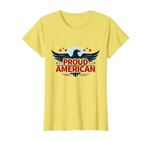 Patriotische USA-Flagge für Herren T-Shirt, Damen, Gelb, XS von Generic