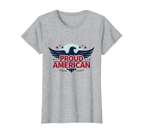 Patriotische USA-Flagge für Herren T-Shirt, Damen, Grau Meliert, XS Patriotische USA-Flagge für Herren T-Shirt, Damen, Grau Meliert, XS von Generic