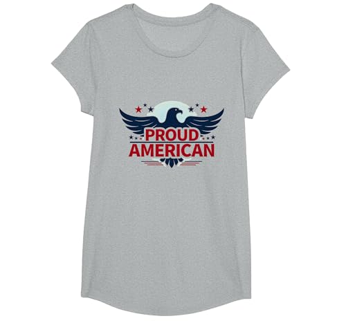 Patriotische USA-Flagge für Herren T-Shirt, Girls, Grau Meliert, XS Patriotische USA-Flagge für Herren T-Shirt, Girls, Grau Meliert, XS von Generic