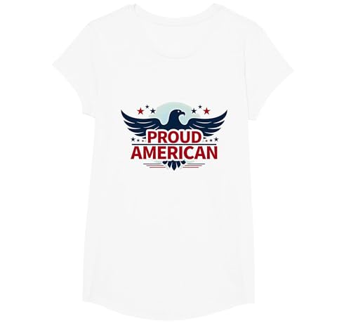 Patriotische USA-Flagge für Herren T-Shirt, Girls, Weiß, XS von Generic