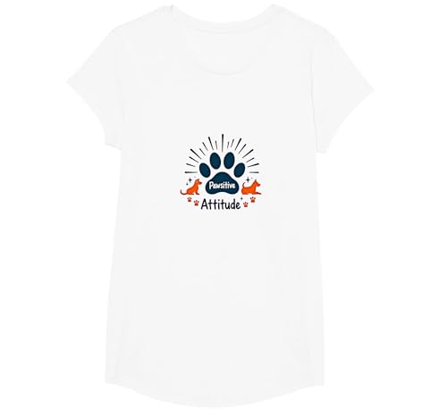 Pawsitive Attitude Hundeliebhaber Haustier T-Shirt, Girls, Weiß, XS Pawsitive Attitude Hundeliebhaber Haustier T-Shirt, Girls, Weiß, XS von Generic