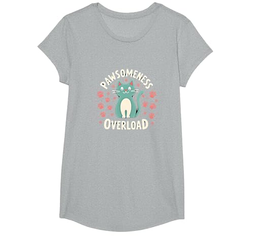 Pawsomeness Katzenpfote T-Shirt, Girls, Grau Meliert, XS Pawsomeness Katzenpfote T-Shirt, Girls, Grau Meliert, XS von Generic