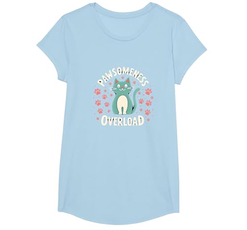 Pawsomeness Katzenpfote T-Shirt, Girls, Himmelblau, XS Pawsomeness Katzenpfote T-Shirt, Girls, Himmelblau, XS von Generic