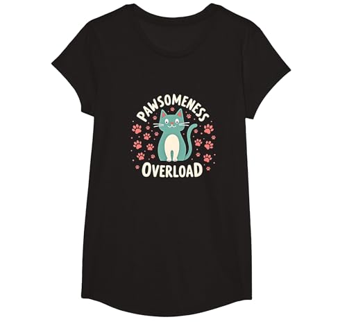 Pawsomeness Katzenpfote T-Shirt, Girls, Schwarz, XS Pawsomeness Katzenpfote T-Shirt, Girls, Schwarz, XS von Generic