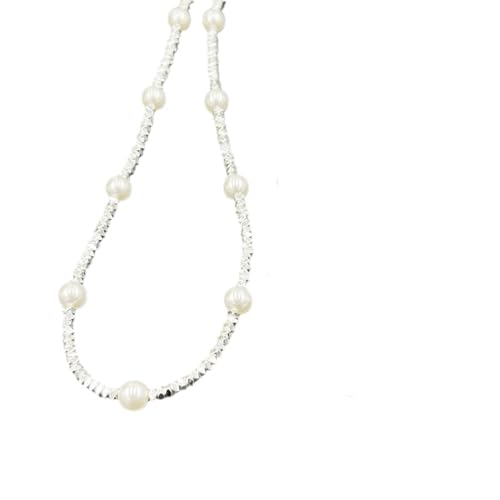 Pearl Damenhalskette Perle Crystal Halskette Geschenke Funkelnde Zerbrochene Silberperlen-Halskette. Zerbrochene Silberperlen-Halsketten-Schmuck von Generic