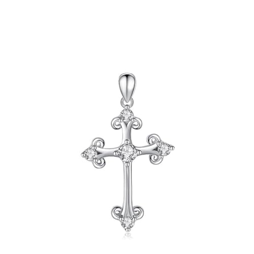 Pearl Damenhalskette Perle Crystal Halskette Geschenke Paar-Halskette Mit Kreuzanhänger Aus 925Er Sterlingsilber Für Herren Und Damen von Generic