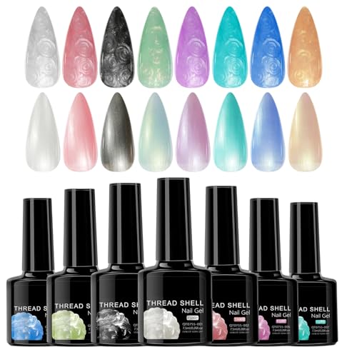 Pearl Gel-Nagellack, Pearl Nail Polish Gel | 8 Stück , langlebig, glänzend, glänzend, glänzend, Maniküre-Zubehör für Anfänger-Enthusiasten von Generic
