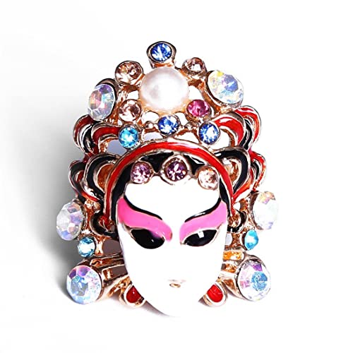 Peking Opera Maske Fingerring chinesischen Stil Vintage verstellbare Perle Ring Schmuck Geschenk robust und kostengünstig Langlebig und modisch von Generic