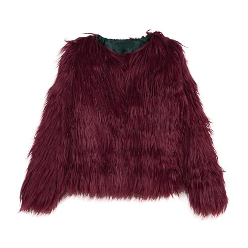 Pelzjacke Damen Kurz Hochzeit Einfarbig, Fleecejacke Kunstfell Plüschjacke Flauschig Winterjacke Große Größen Kuscheljacke Oversized Y44K Felljacke Elegante Festlich Teddyjacke Streetwear von Generic