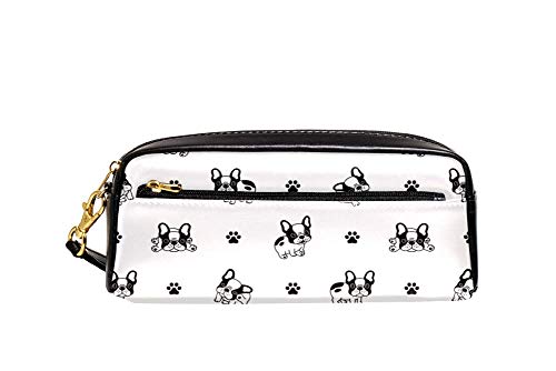 Pencil Case Süße Französische Bulldogge Und Fußabdrücke Bleistift Beutel Strapazierfähig Bleistiftetui Praktischem Bleistifttasche Für Kinder Mädchen College-Studenten von Generic