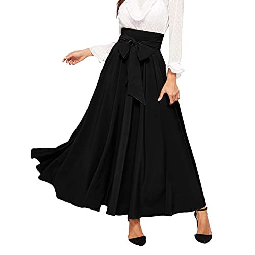 Pepita Rock RöCke Mit Gummizug FüR äLtere Damen Wollrock Lang Strickrock Mini Bleistiftrock Schwarz Midi Hose Unter Rock WickelröCke Maxi Trachtenrock Mit GüRtel Tullrock Jeansrock Schwarz Rock von Generic