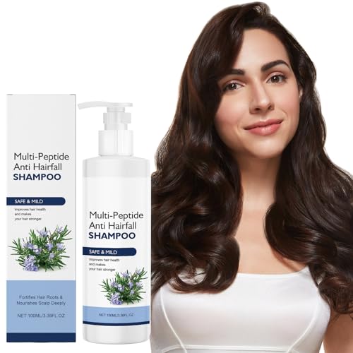 Peptid Haarausfall Shampoo, Sulfat, für Frauen und Männer, mit Reiswasser zur Kontrolle des Haarausfalls, 100 ml Perücke Kurz (Blue, One Size) von Generic