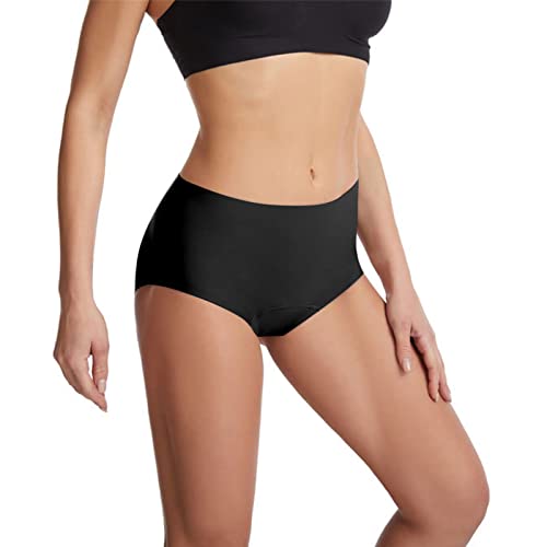 Period Bademode für Teenager Mädchen - Schwarze Menstruation Auslaufsichere Bikinihose - Mittlere Taille Badehose Junge Shorts für Frauen, B, 52 von Generic