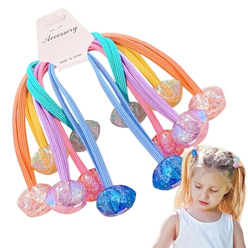 Perlen-Haarbänder,Ball-Bubble-Pferdeschwanzhalter - Bunte Haarbänder,Elastisches Haargummi-Armband, Haargummis für dünnes Haar, elastische Haarseile elastisch für Mädchen von Generic