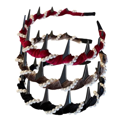 Perlen-Stirnband, elegantes Haarband, dekorative rutschfeste Kopfbedeckung mit Zähnen für Frauen und Mädchen, Brautschmuck, Hochzeit, Date, Schule, Abendessen, , Bankett, Arbeit von Generic