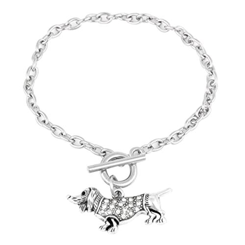 Perlen für armbänder Armschmuck Legierung Hund Tier Tierkreis Anhänger OT Schnalle Kette Schmuck Armband Armkette- Mädchen (B, One Size) von Generic