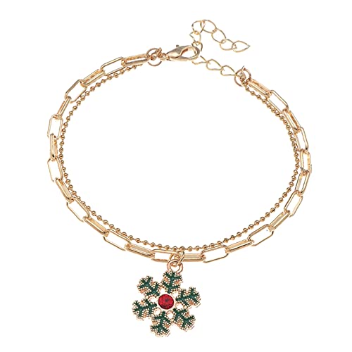 Perlen für armbänder Armschmuck Weihnachtsschmuck Einfache Kette Anhänger Weihnachtsarmband Weihnachtsschmuck Weihnachtsperlenarmband Mode Armkette- Mädchen (Green, One Size) von Generic