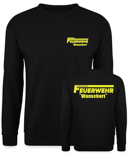 Peronalisiertes Feuerwehr Design beidseitig für jeden Anlass mit Wunschort und/oder mit Wunschname Freiwillige Feuerwehr T-Shirt Fun Shirt Herren Frauen Sweatshirt Pulli von Generic