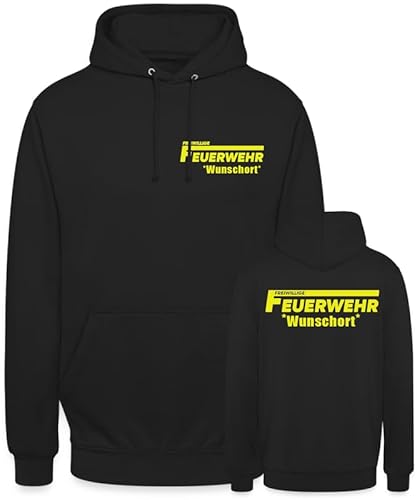 Peronalisiertes Feuerwehr Design für jeden Anlass beidseitig mit Wunschort oder mit Wunschname Freiwillige Feuerwehr T-Shirt Fun Shirt Herren Frauen Hoodie von Generic