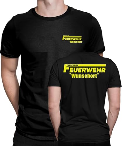 Peronalisiertes Feuerwehr Design für jeden Anlass beidseitig mit Wunschort oder mit Wunschname Freiwillige Feuerwehr T-Shirt Fun Shirt Herren Männer T-Shirt von Generic