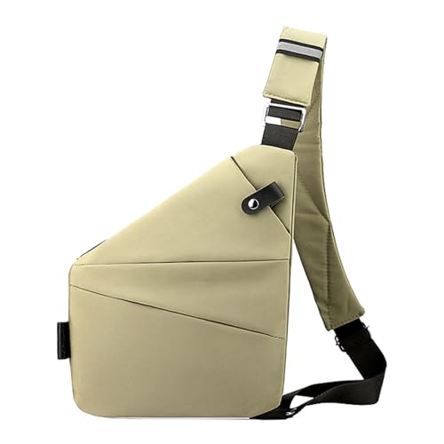 Persönliche Taschentasche für Reisen Persönliche Taschentasche für Männer Persönliche Flex-Tasche Schärpentasche, rechte Schultertasche Taschen Damen Schwarz Mit Kette (Khaki, One Size) von Generic