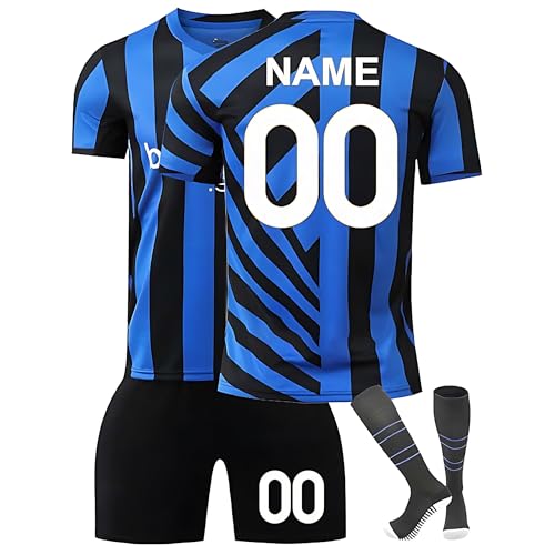 Personalisierbares Kinder Fußballtrikot Set 2024/2025 mit Namens-/Nummernaufdruck – T-Shirt, Shorts und Stutzen – Für Jungen und Mädchen G03 Personalisierbares Kinder Fußballtrikot Set 2024/2025 mit Namens-/Nummernaufdruck – T-Shirt, Shorts und Stutzen – Für Jungen und Mädchen G03 von Generic
