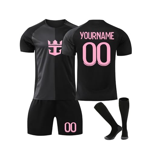 Personalisiert Fußball Trainingstrikots für Jungen Herren Fußballtrikot mit Eigenem Namen & Nummer, Verschiedene Trikots Hause Auswärts Fußball Trikots Shorts Socken Set für Kinder Erwachsene von Generic