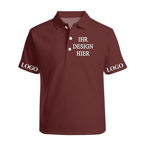 Personalisiert Polo Shirt mit Text/Logo/Foto Golf Polohemd personalisierte Poloshirt Herren Damen Unternehmen Business Kurzarm Berufskleidun von Generic