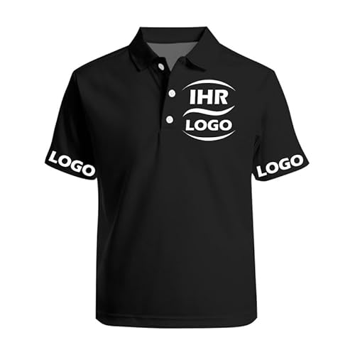 Personalisiert Polo Shirts für Herren Damen drucken Sie irgendeine Ihrer Design Foto/Text/Logo Golf Polohemd personalisierte Poloshirt Kurzarm Business Unternehmen Berufskleidung Uniform von Generic