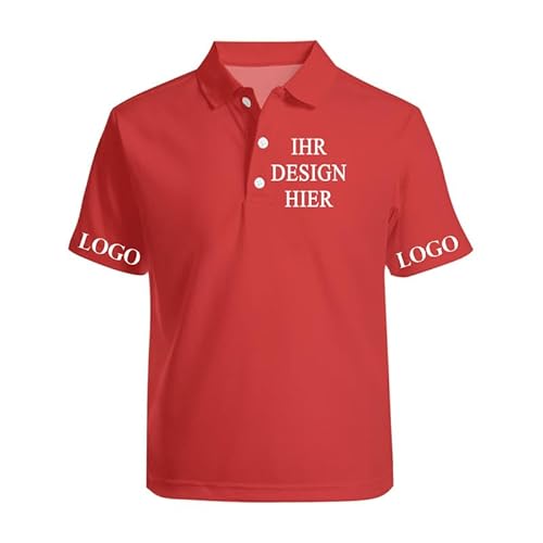 Personalisiert Poloshirt Herren Damen mit Logo Foto Text Golf Polohemd selbst gestalten Polo Shirt Unternehmen Business Kurzarm Berufskleidun von Generic