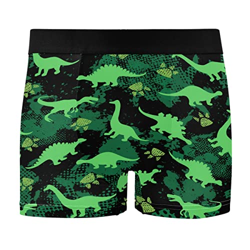 Personalisiert Retroshorts Boxer Grüne Dino Grunge Hintergrund Underpants Mode Herren Unterhosen Strapazierfähige Men Retroshorts Boxer Für Party Basketball Laufen L von Generic