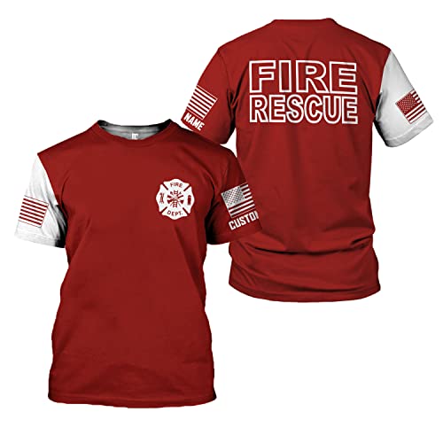 Personalisiert Sportshirt Feuerwehr Feuerwehrmann Feuerwehrmann Feuerwehrrettung Male T-Shirt Leicht Sporthemd Rundhals Tshirt Herren XXL Personalisiert Sportshirt Feuerwehr Feuerwehrmann Feuerwehrmann Feuerwehrrettung Male T-Shirt Leicht Sporthemd Rundhals Tshirt Herren XXL von Generic